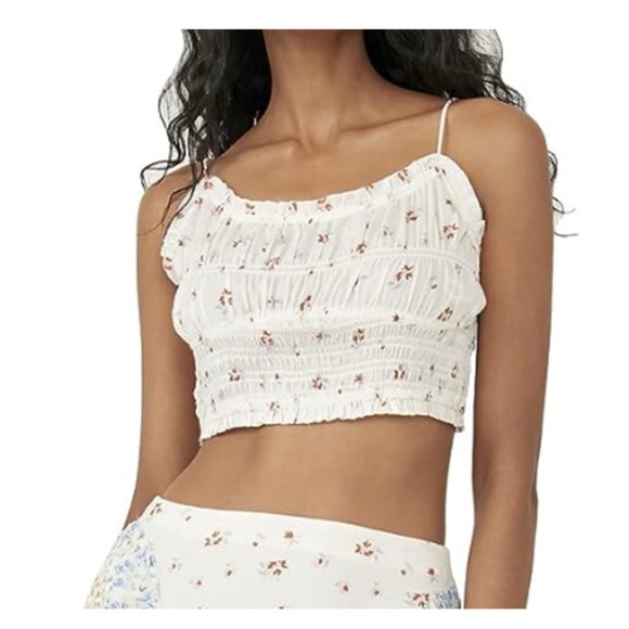 Free People Kaia Floral Smocked Tie Front Camisole - Picture 3 of 10